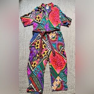NWT Farm Rio Dotted Patch Scarf Uni Jumpsuit size XL